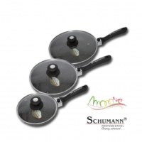 Poêles revêtement pierre 24, 28 et 32 cm - lot de 3 poeles schumann