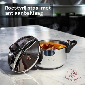 ROYAL SWISS - Cocotte minute - autocuiseur en Acier inoxydable ( inox ) 4L/6L/8L/10L/11...