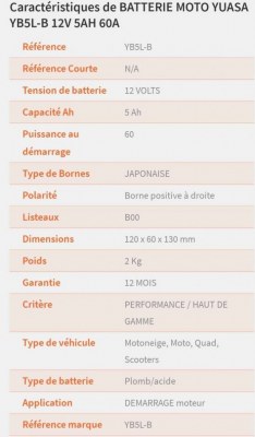 Batterie 12V 5Ah - Scooter, jet-ski, moto