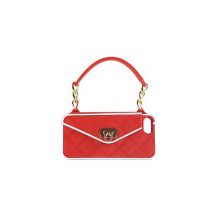 Pochette iphone 5 - rouge avec alliage en or
