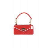Pochette iphone 5 - rouge avec alliage en or