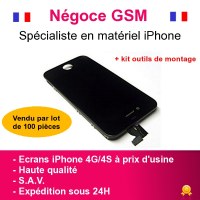 VITRE TACTILE IPHONE 4G/4S (NOIRE ou BLANCHE) + ECRAN LCD SUR CHÂSSIS + OUTILS