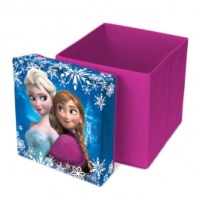 Pouf coffre de rangement - reine des neiges - produit officiel