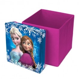 Pouf coffre de rangement - reine des neiges - produit officiel