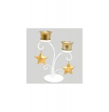 Photophore à poser 2 bougies - décor étoile - bougies