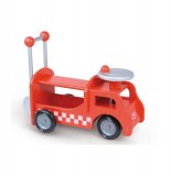 Porteur camion de pompiers en bois - vilac - rouge