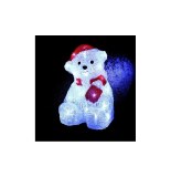 Décoration lumineuse ourson avec bonnet - 30 led blanc froid