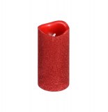 Bougie lumineuse pailletée à led - rouge - chandelle