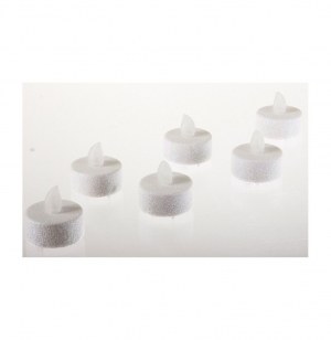 Bougies chauffe plat à led pailletées blanches - lot de 6 - décorat