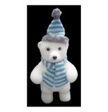 Figurine en forme d'ours avec écharpe - blanc