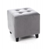Pouf carré - velours - gris - tabouret design