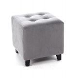 Pouf carré - velours - gris - tabouret design
