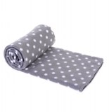 Plaid polaire à pois - gris - 125 x 150 cm