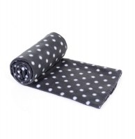 Plaid polaire à pois - gris foncé - 125 x 150 cm