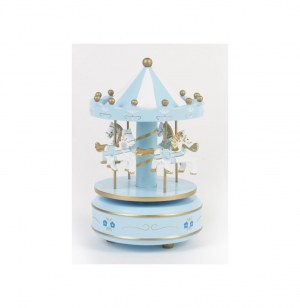 Caroussel musical traditionnel bleu - décoration de no Ğl