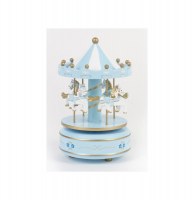 Caroussel musical traditionnel bleu - décoration de no Ğl
