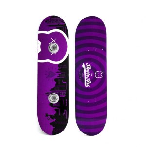 Patère skateboard murale - crazycat- porte manteaux skate art