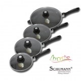 Poêles en pierre et en fonte d'aluminium - lot de 4 - schumann profes