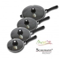 Poêles en pierre et en fonte d'aluminium - lot de 4 - schumann profes