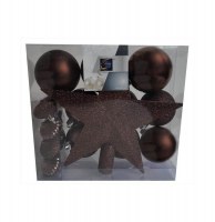 Kit 18 décorations de sapin - boule et cimier - taupe