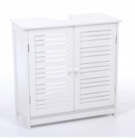Meuble dessous de lavabo blanc - rangement salle de bain