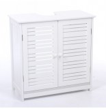 Meuble dessous de lavabo blanc - rangement salle de bain
