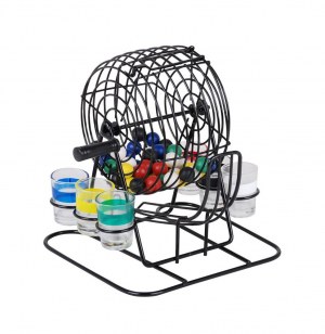 Jeu de loto à boire avec 6 verres à shot et 48 boules