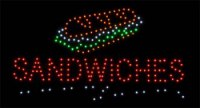 Enseigne LED " Sandwiches " modèle XL 55x31 cm