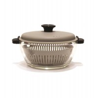 Cocotte en verre multifonctions + panier vapeur