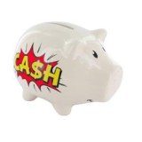 Tirelire en forme de cochon - blanc - rouge