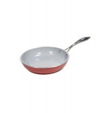 Poêle prestige revêtement céramique - 28 cm - extérieur rouge - cu