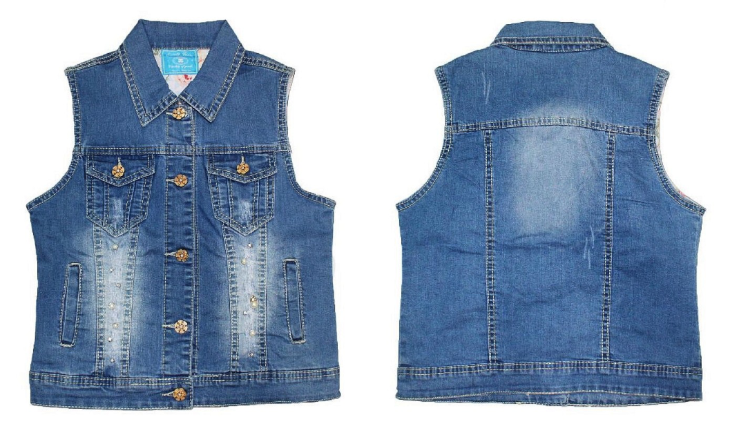 Veste en jean sans manche SAS BHM Destockage Grossiste