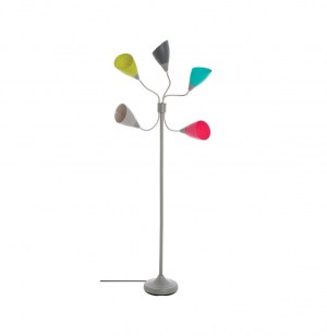 Lampadaire 5 têtes coloré - 176 cm
