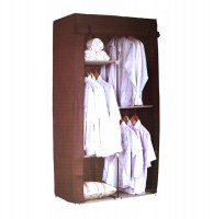 Armoire modulable cinq tablettes + 1 penderie - marron