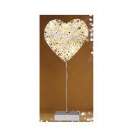 Décoration lumineuse en rotin - sapin - 15 led