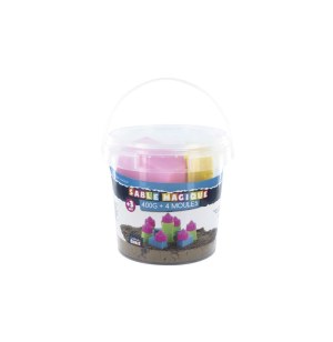 Sable magique pot 400g + 4 moules
