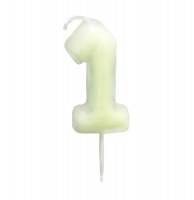 Bougie anniversaire phosphorescente chiffre 1