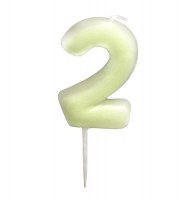 Bougie anniversaire phosphorescente chiffre 2