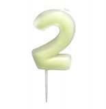 Bougie anniversaire phosphorescente chiffre 2