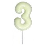 Bougie anniversaire phosphorescente chiffre 3