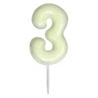 Bougie anniversaire phosphorescente chiffre 3