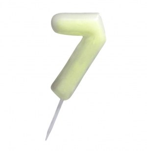 Bougie anniversaire phosphorescente chiffre 7