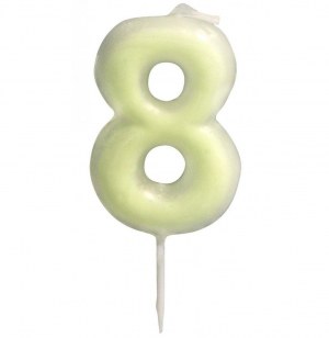 Bougie anniversaire phosphorescente chiffre 8