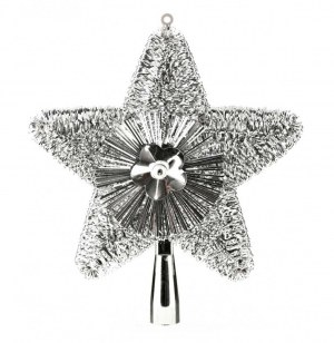 Cimier de sapin - étoile de no Ğl - argenté
