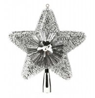 Cimier de sapin - étoile de no Ğl - argenté