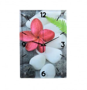Horloge rectangulaire - pendule à paroi en verre - ambiance zen - gal