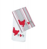 Torchons 100% coton brodé - lot de 2 - 50 x 70 cm - poussins