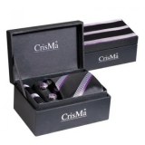 SET HOMME CRAVATE NOIR/LILAS