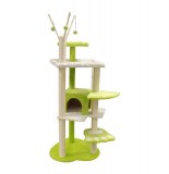 Arbre à chat - vert - 5 plateformes