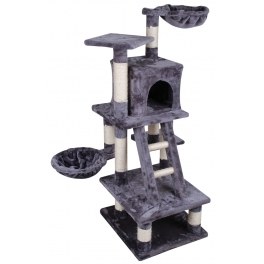 Arbre à chat - gris - h 116 cm - 6 plateformes